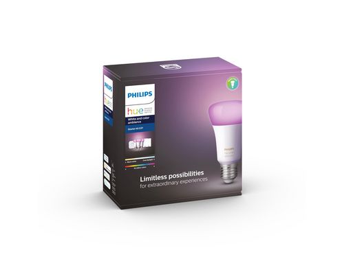 Philips Ampoule Hue White &amp; Color Ambiance, E27, Kit de démarrage, BT