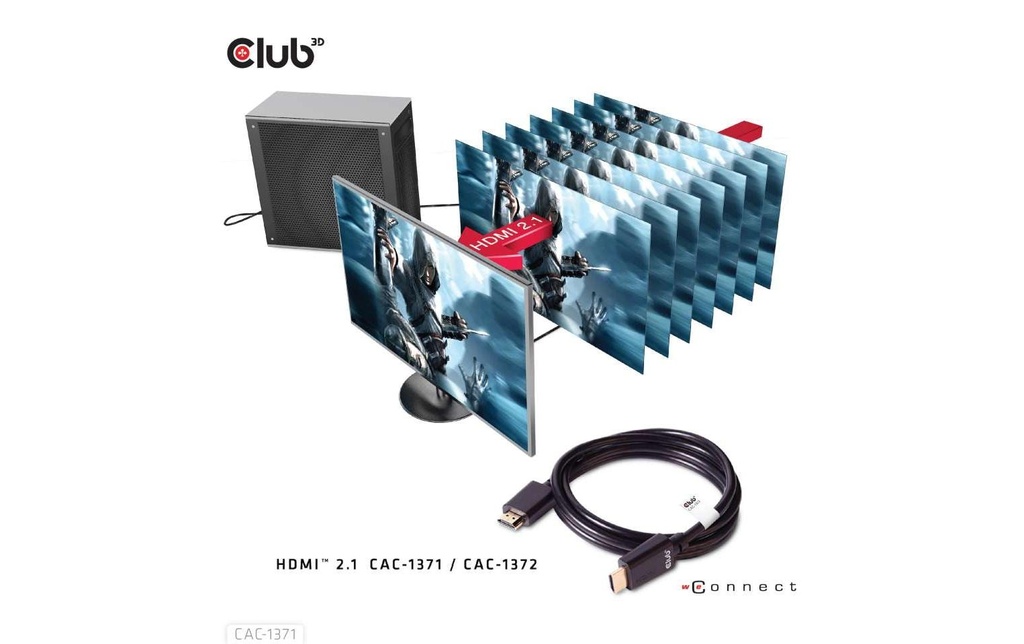 Club 3D Câble Ultra High Speed 4K120Hz, 8K60Hz HDMI 2.1 - HDMI, 1 m