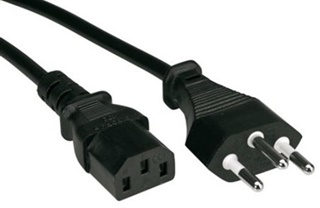 Câble d'alimentation noir T12 droite - C13 1.8m