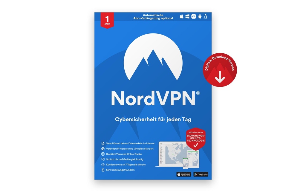 nordvpn s.a. NordVPN Standard ESD, version complète, 1 an
