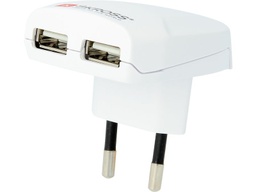 [chargeur] SKROSS Bloc d'alimentation de voyage Euro USB Charger 2 Port max. 12 W 5 V