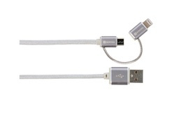 [câble] SKROSS Câble métallique USB 3.0 Charge'n Sync 2in1 Steel Line acier