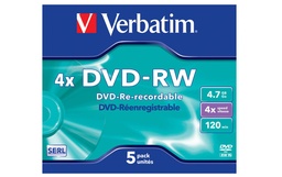 [43285] Verbatim DVD-RW 43285 4.7 GB, boîte à bijoux (5 Pièce/s)