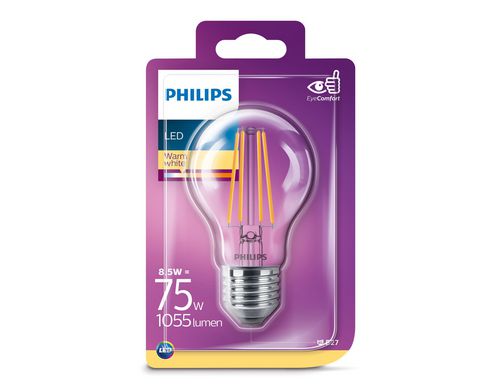 Philips Lampe 8 W (75 W) E27 Blanc chaud