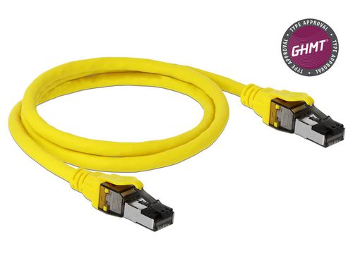 Delock Câble de raccordement RJ-45-RJ45 Cat 8.1, S/FTP, 1 m, jaune