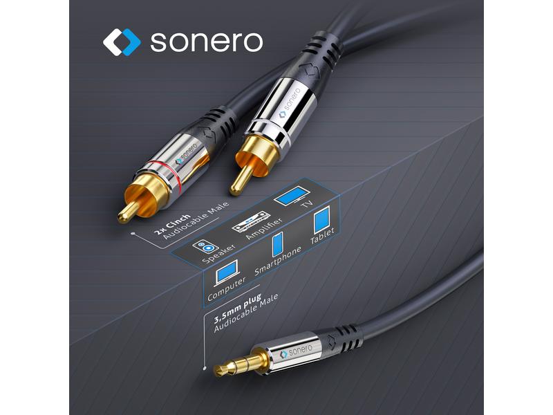 sonero Câble audio jack 3.5 mm - Cinch 2 m