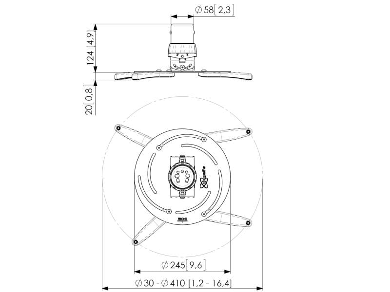 Vogel's Fixation de plafond PPC-2500