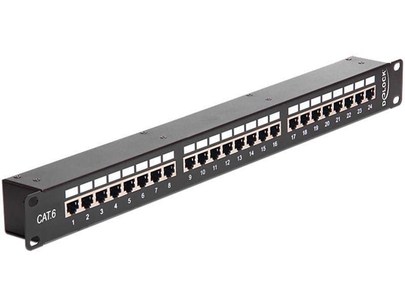 Delock Panneau de brassage 24 Port, Cat.6 STP 19&quot;-Rack ponte