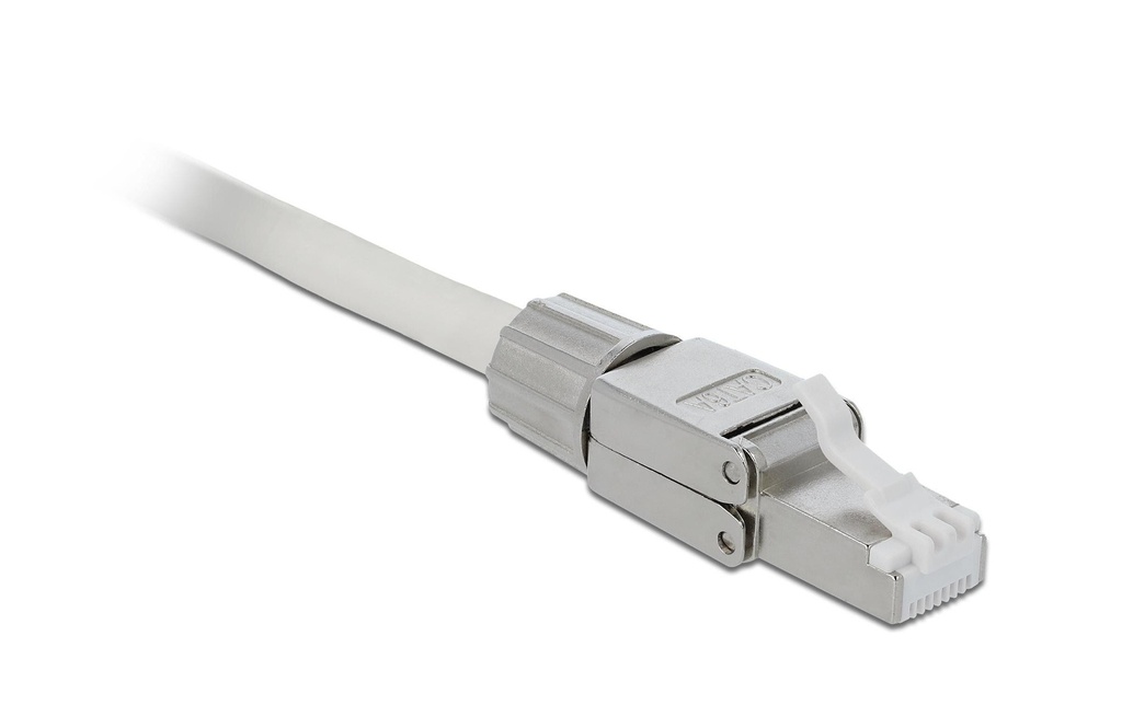 Delock Connecteur RJ45 Cat.6A 1 pièce, gris, blindé, sans outil