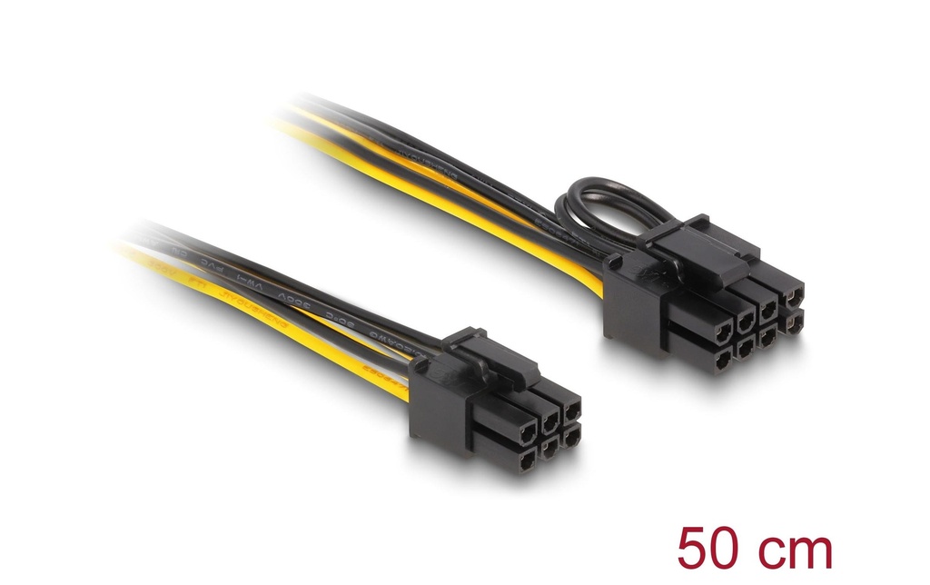 Delock Câble électrique 6 Pin – 6+2 Pin 50 cm