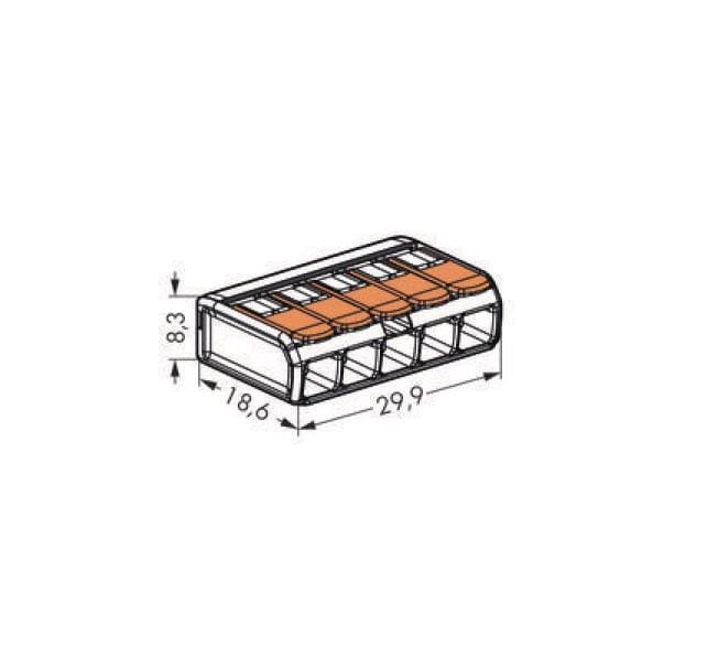 WAGO Borne de connexion COMPACT 5-fach, 25 Pièce/s