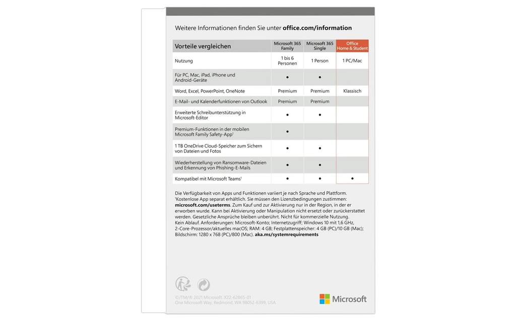 Microsoft Office Home &amp; Student 2021 ESD, Version complète, ML