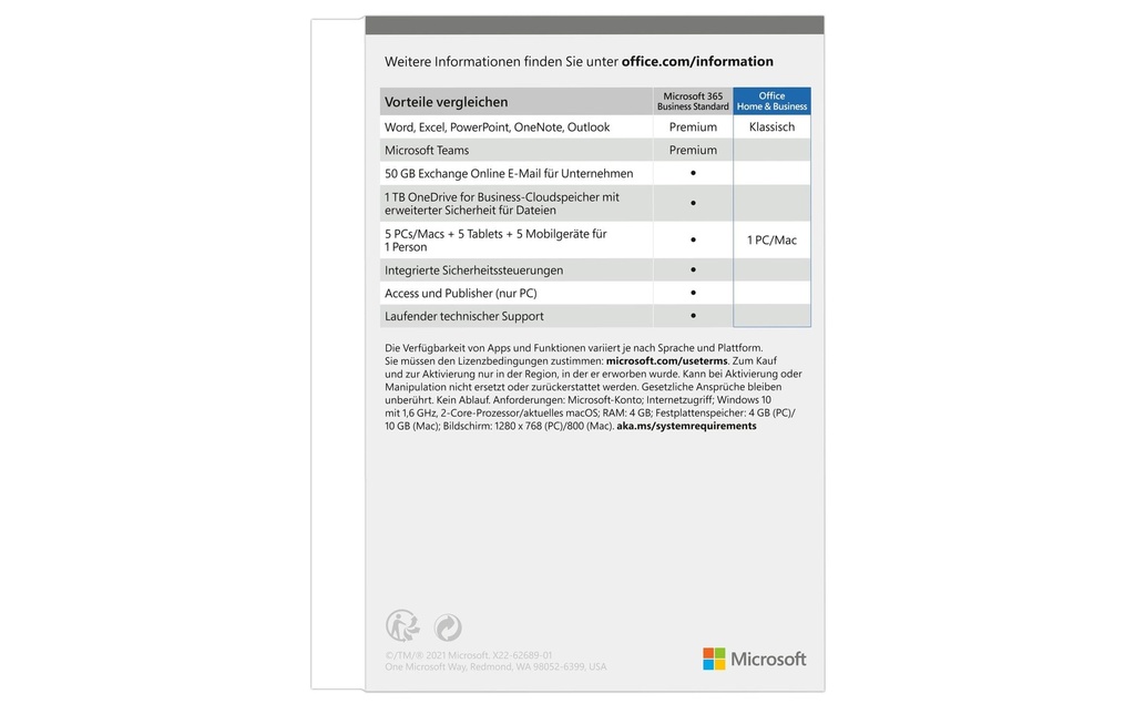 Microsoft Office Home &amp; Business 2021 ESD, Version complète, ML