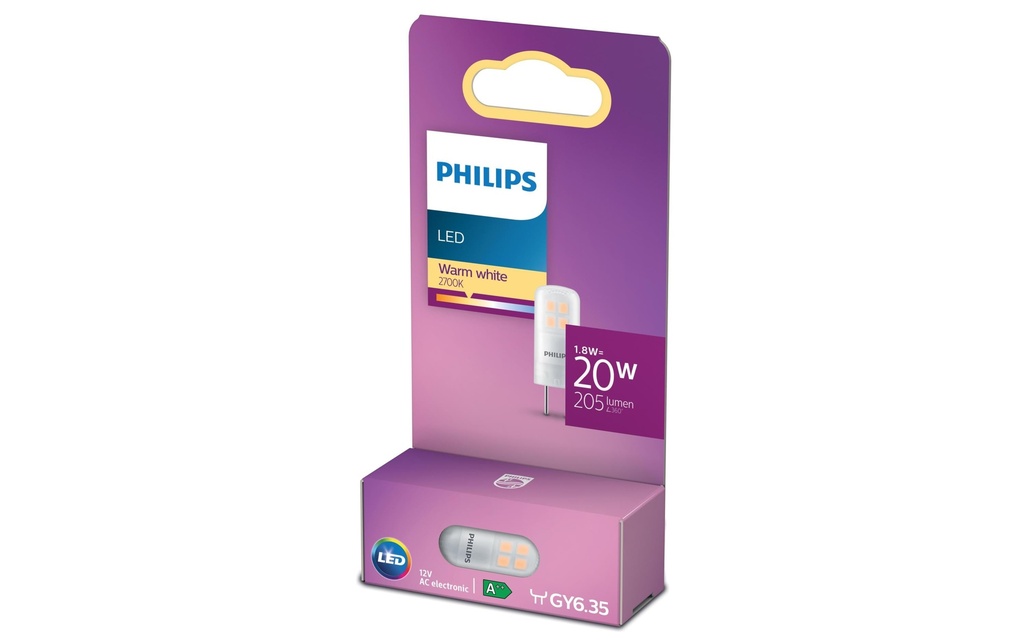 Philips Lampe 1,8 W (20 W) GY6,35 Blanc chaud