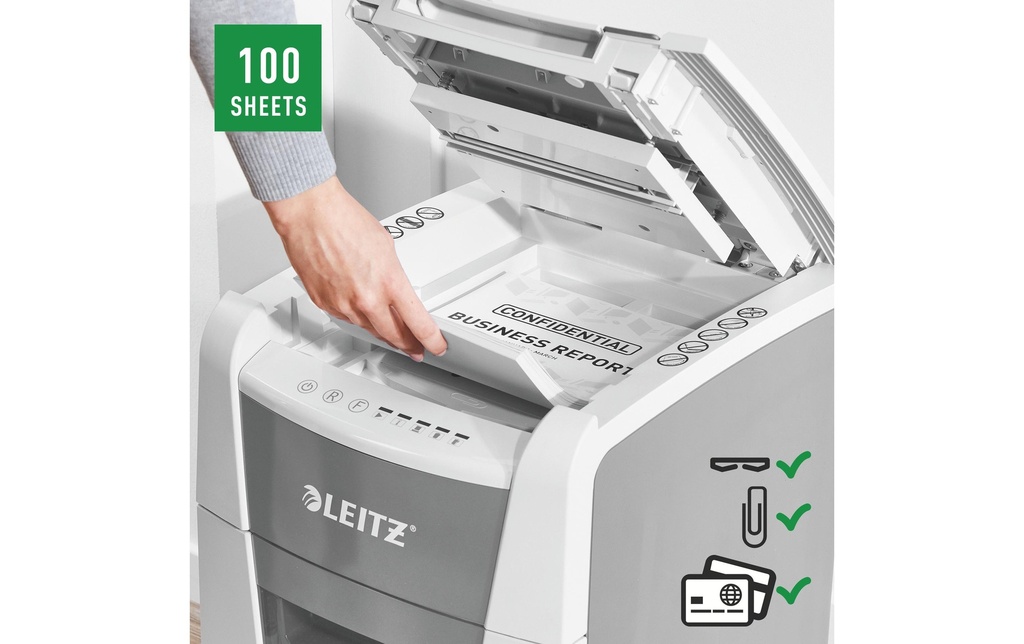 Leitz Déchiqueteuse de documents IQ Autofeed 100 P-4, 100 Page(s)