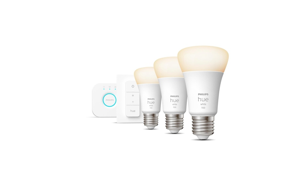 Philips Hue Kit de départ White E27 Set de 3 starters + variateur 1055 lm