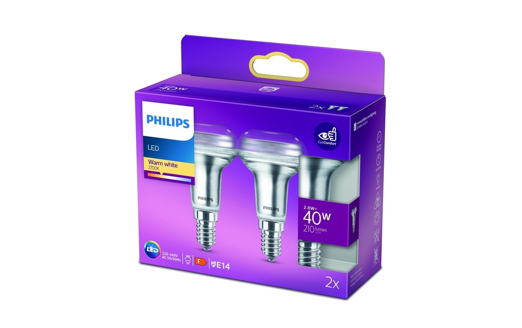 Philips Lampe LEDcla 40W E14 R50 WW ND 2PF 36D