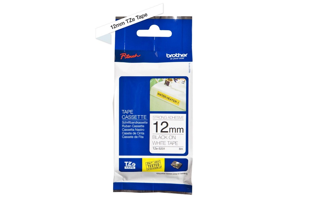 Brother Ruban d’étiquettes TZe-S231 Noir auf Blanc
