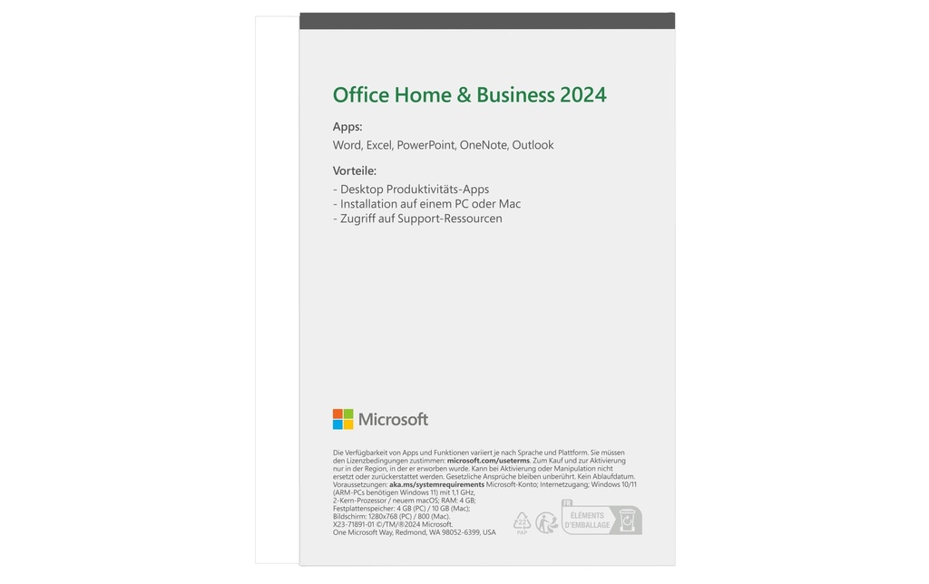 Microsoft Office Home &amp; Business 2024 Version complète, français