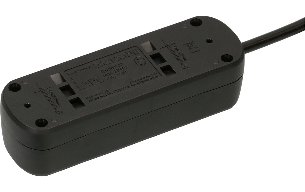Max Hauri Bloc multiprises Basic-Line 3xT13, 1.5 mètres