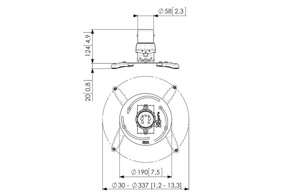 Vogel's Fixation de plafond PPC-1500 Argenté