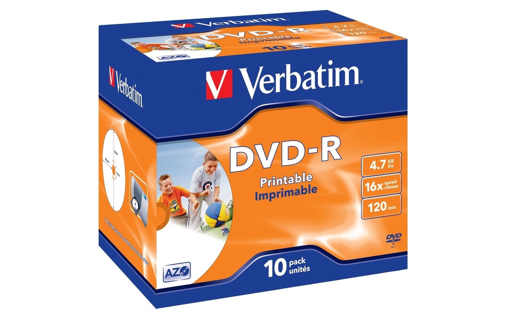 Verbatim DVD-R 4.7 GB, boîte à bijoux (10 Pièce/s)