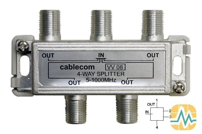Répartiteur 4 voies, 7.4 dB Cablecom VV-08