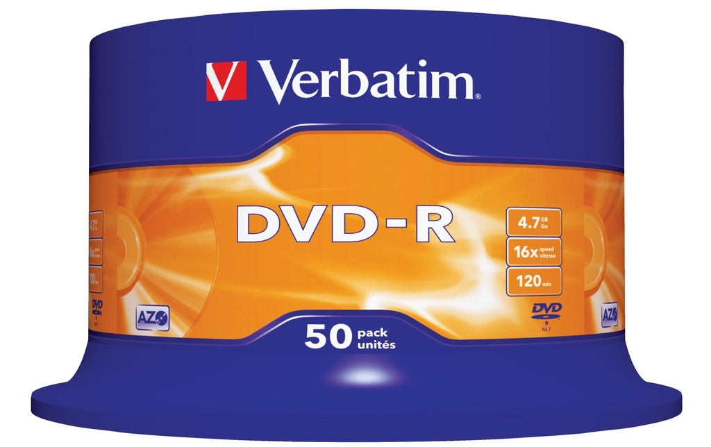 Verbatim DVD-R 4.7 GB, tour (50 Pièce/s)