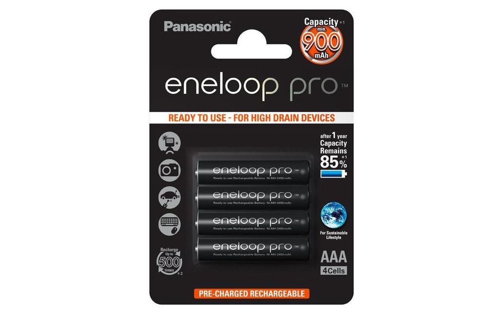 Panasonic Accumulateur Eneloop BK-4HCDE/4BE 930 mAh