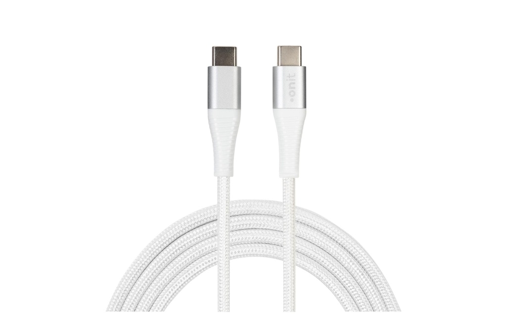 Onit Câble USB USB-C vers USB-C blanc 1 m USB 3.0 – 60 W – 5 Gbps