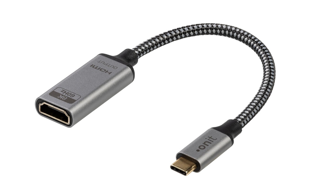 Onit 8K@60Hz adaptateur C-HDMI 0.2 m 8K@60Hz – 48 Gbps – 1536kHz Audio