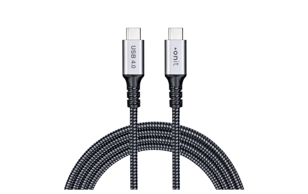 Onit Pro USB4-câble USB-C vers USB-C noir – gris 2 m USB 4.0 – 100 W – 20 Gbps – 4K@60Hz