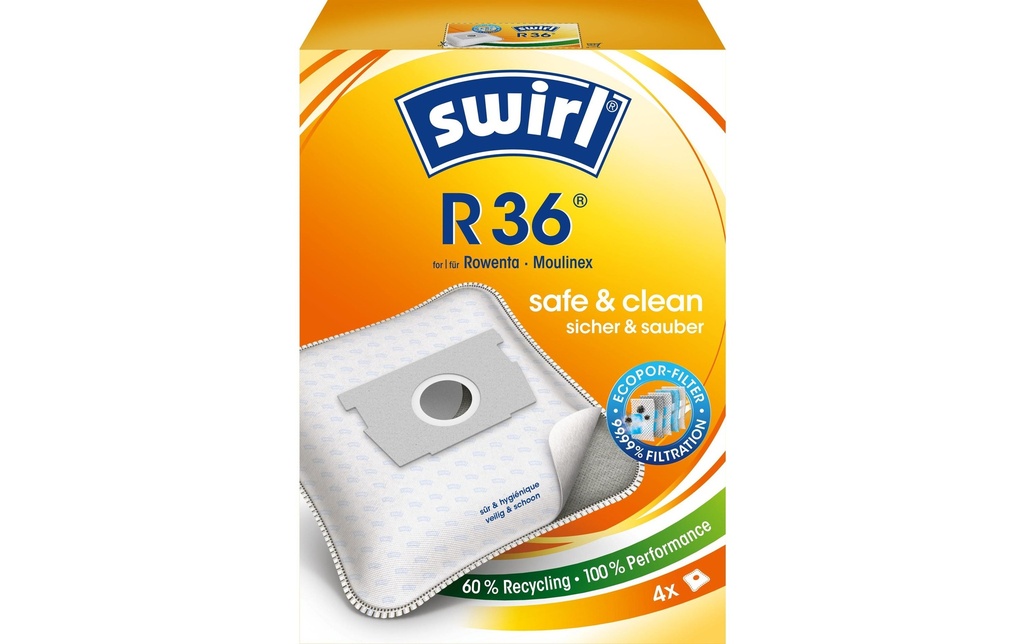 Swirl Sac filtrant pour aspirateur R 36 4 Pièce/s