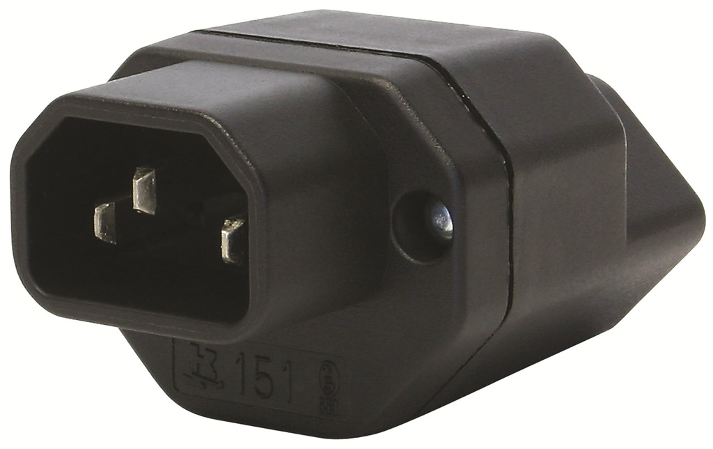 STEFFEN Fiche adaptateur C14 - T13 Noir