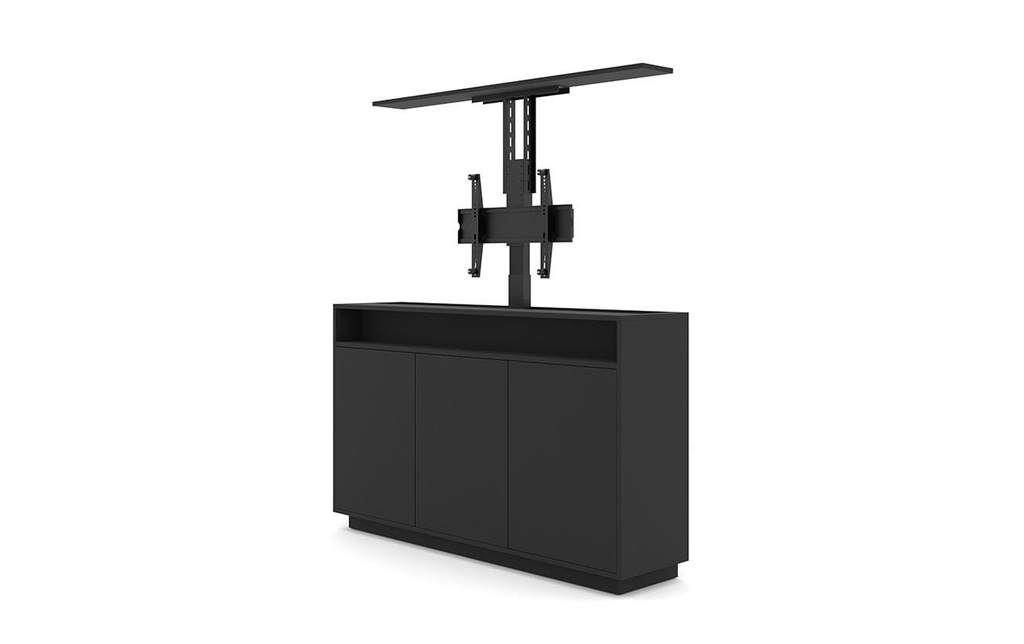 Meuble AV-TV avec système élévateur TV, noir monté, max. 50 kg, course 900 mm