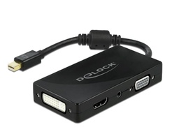 [62073] Delock Multiadaptateur Mini DisplayPort - DVI-D/HDMI/VGA 4K passif