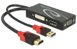 [62959] Delock Adaptateur 4K, 30HZ HDMI/USB 2.0 - DVI-D/VGA/DisplayPort