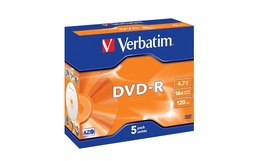 [43519] Verbatim DVD-R 4.7 GB, boîte à bijoux (5 Pièce/s)